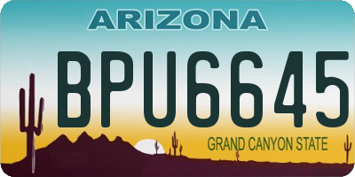 AZ license plate BPU6645