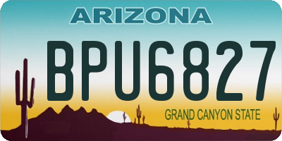 AZ license plate BPU6827