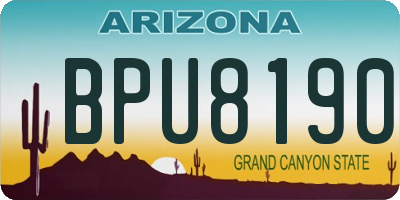 AZ license plate BPU8190
