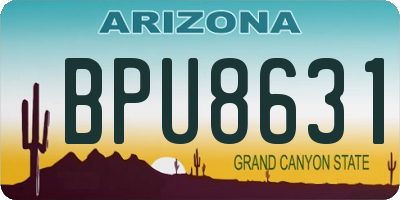 AZ license plate BPU8631