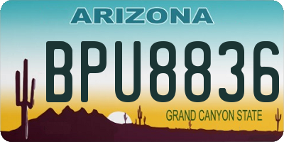 AZ license plate BPU8836