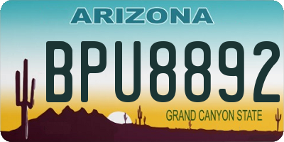 AZ license plate BPU8892