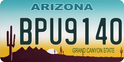 AZ license plate BPU9140