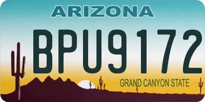 AZ license plate BPU9172