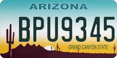 AZ license plate BPU9345