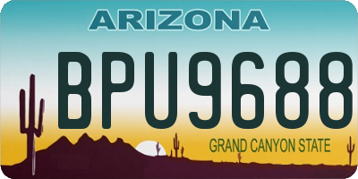 AZ license plate BPU9688