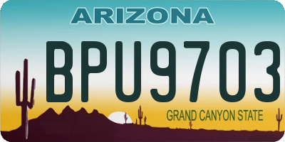 AZ license plate BPU9703