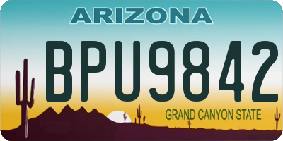 AZ license plate BPU9842