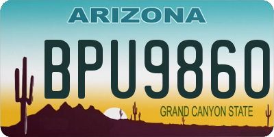 AZ license plate BPU9860
