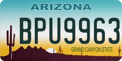 AZ license plate BPU9963