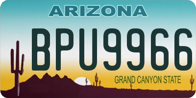 AZ license plate BPU9966