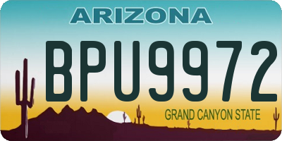 AZ license plate BPU9972