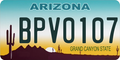 AZ license plate BPV0107