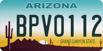 AZ license plate BPV0112