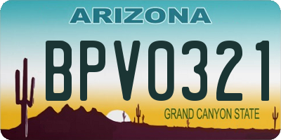 AZ license plate BPV0321