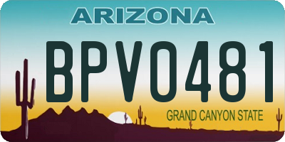 AZ license plate BPV0481