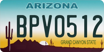 AZ license plate BPV0512