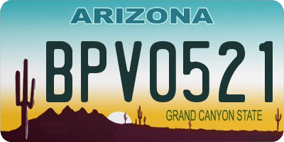 AZ license plate BPV0521