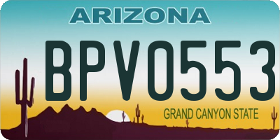 AZ license plate BPV0553