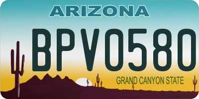 AZ license plate BPV0580