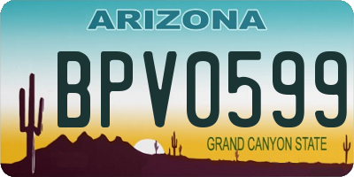 AZ license plate BPV0599