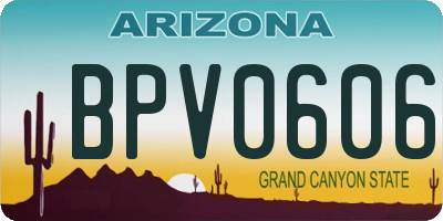 AZ license plate BPV0606