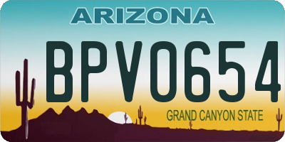 AZ license plate BPV0654