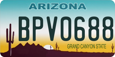 AZ license plate BPV0688