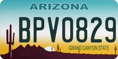 AZ license plate BPV0829
