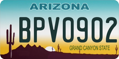 AZ license plate BPV0902