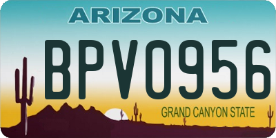 AZ license plate BPV0956