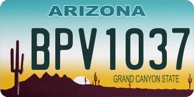 AZ license plate BPV1037