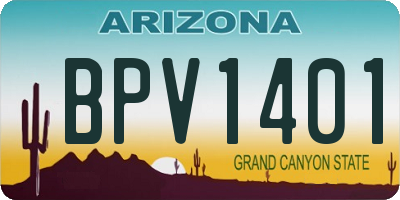 AZ license plate BPV1401