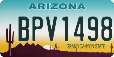 AZ license plate BPV1498