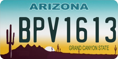 AZ license plate BPV1613