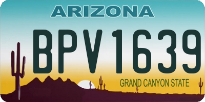 AZ license plate BPV1639