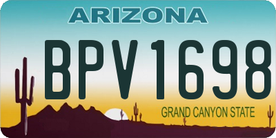 AZ license plate BPV1698