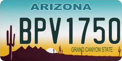 AZ license plate BPV1750