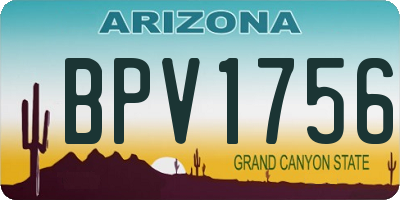 AZ license plate BPV1756
