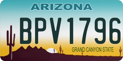 AZ license plate BPV1796