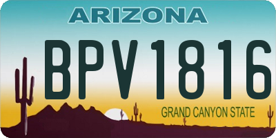 AZ license plate BPV1816