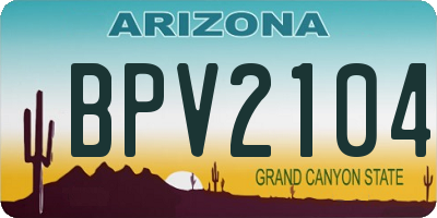 AZ license plate BPV2104