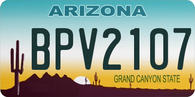 AZ license plate BPV2107