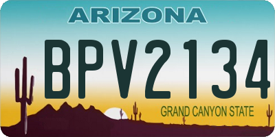 AZ license plate BPV2134