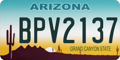 AZ license plate BPV2137