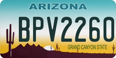 AZ license plate BPV2260