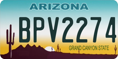 AZ license plate BPV2274