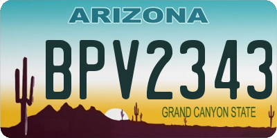 AZ license plate BPV2343