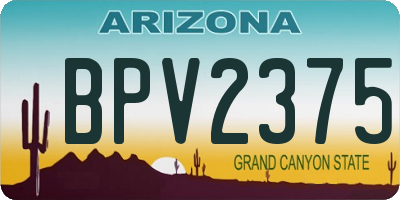 AZ license plate BPV2375