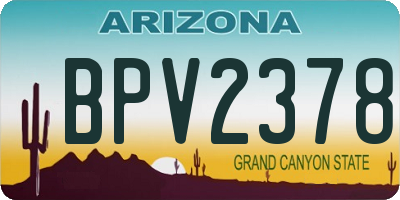 AZ license plate BPV2378